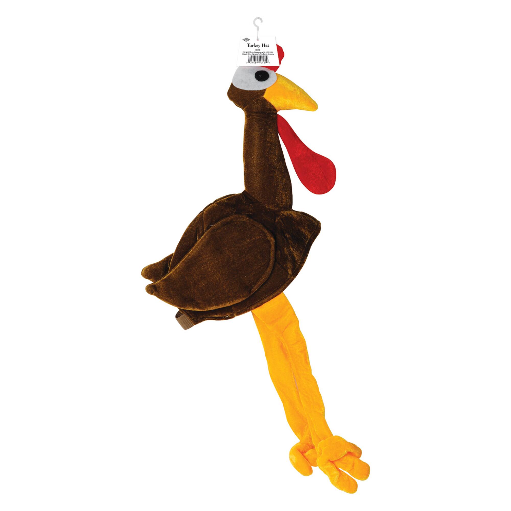 Brown Plush Gobbler Hat